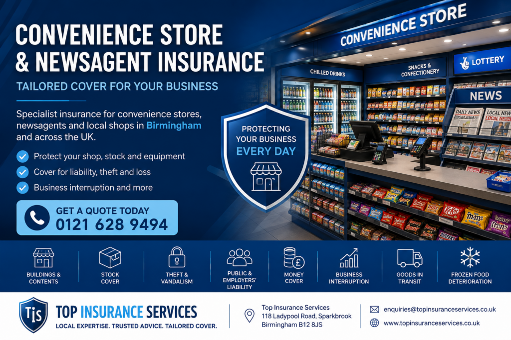 Convenience Store & Newsagent Insurance - Birmingham